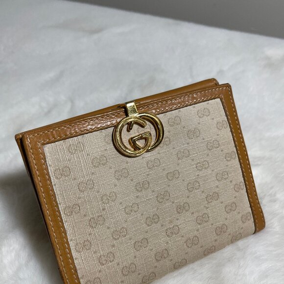 Gucci GG Vintage Monogram Guccissima Leather Compact Wallet Kisslock Clasp - Picture 2 of 15